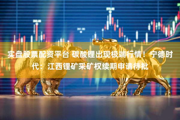 实盘股票配资平台 碳酸锂出现极端行情！宁德时代：江西锂矿采矿权续期申请待批