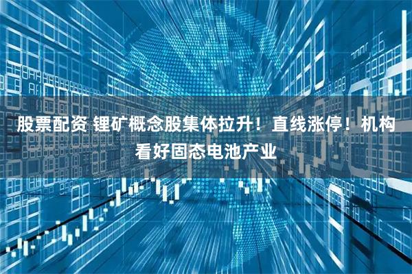 股票配资 锂矿概念股集体拉升！直线涨停！机构看好固态电池产业